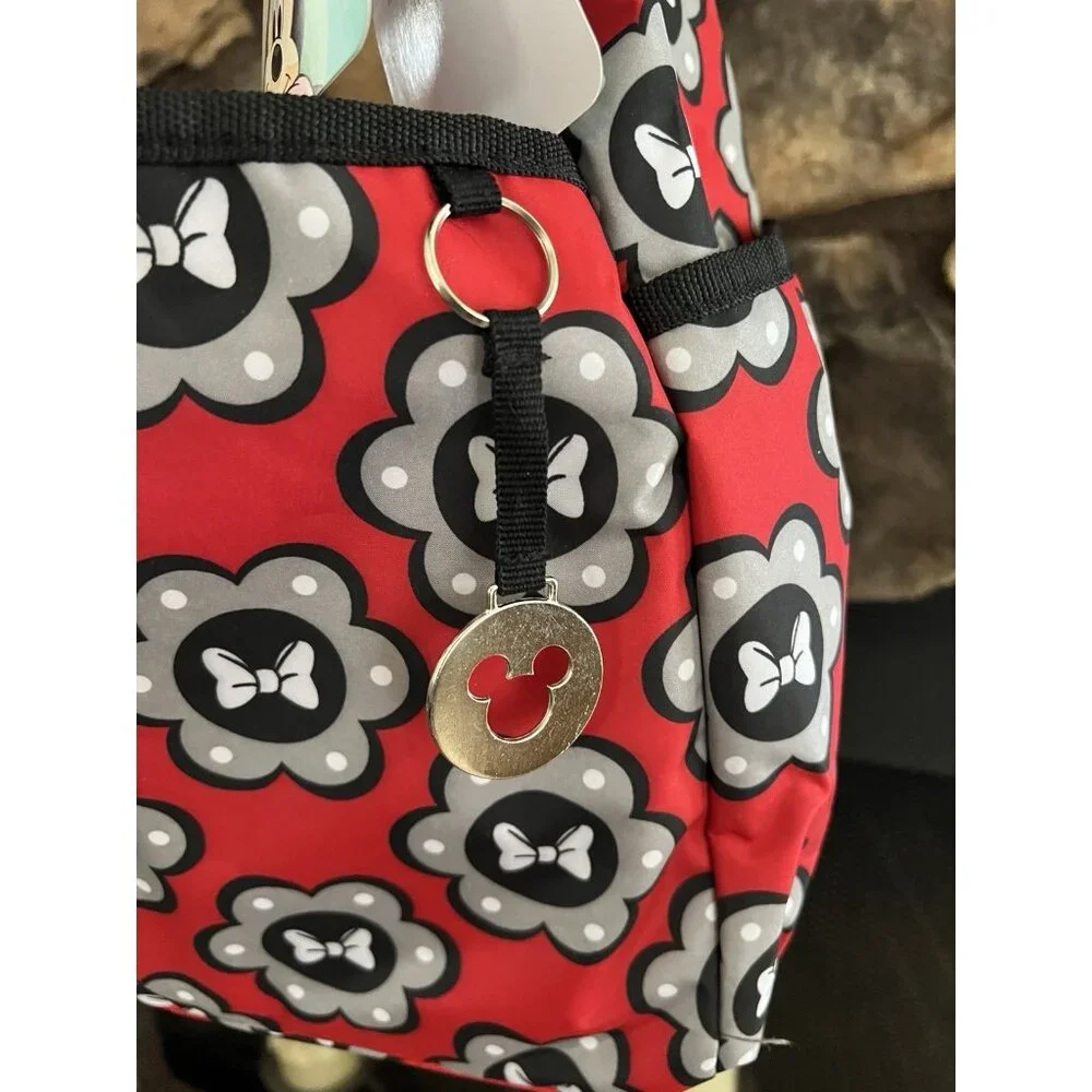 DISNEY BABY MINNIE MOUSE 5-in-1 Adjustable Strap Red Carryall Diaper Bag Set NWT